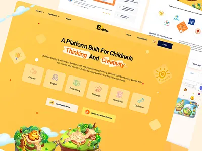 BEEKIDS - Website Design Concept beekids branding design education illustration kids landing page nguyentrongkhoi parents play to learn school study ui ui ux web design website