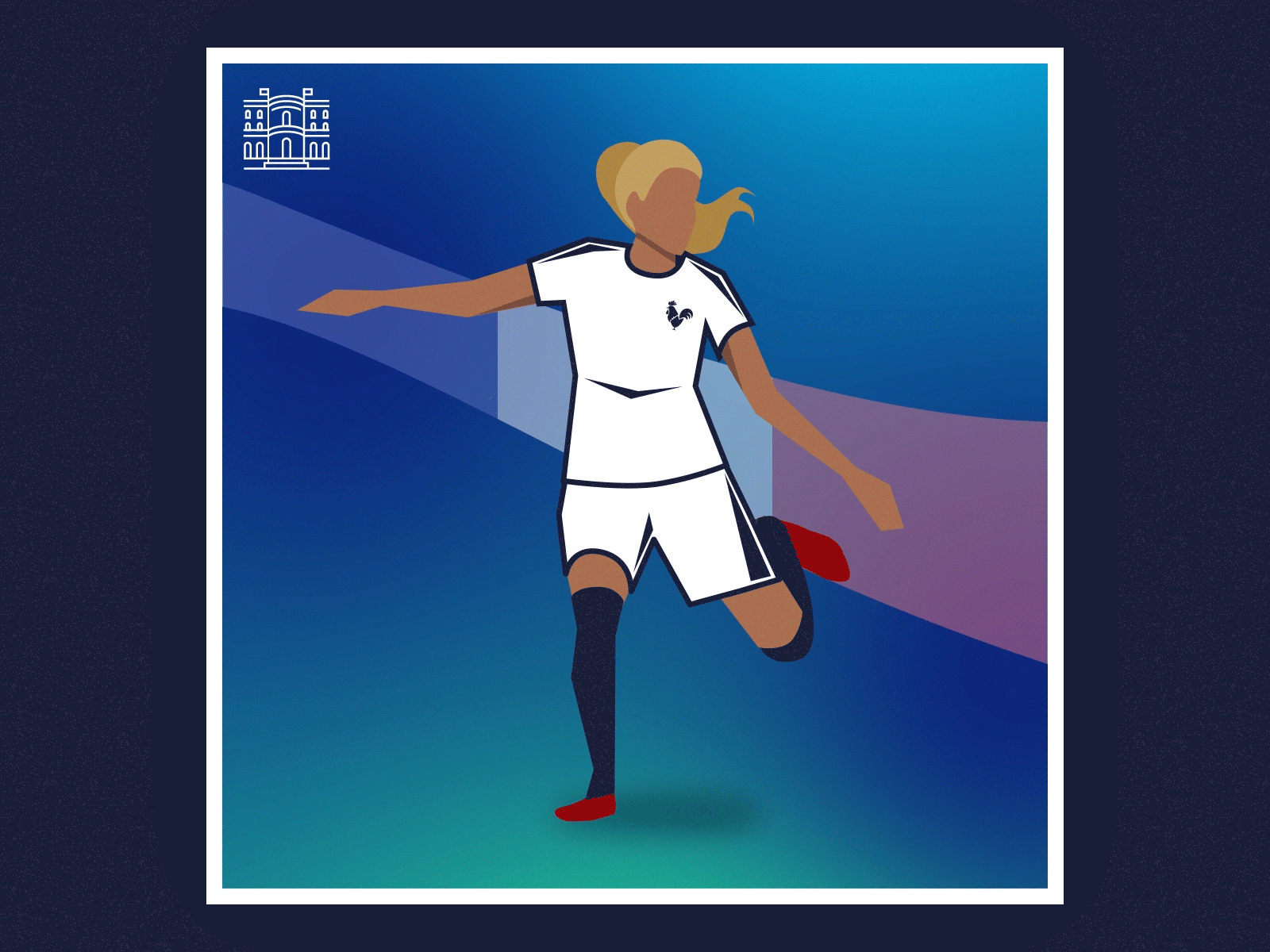 Feminine Football World Cup 2019 Illustration animation communication design female feminin feminine fooftball foot freelance graphic design illustration motion motion design motion graphics social media social network visual design women