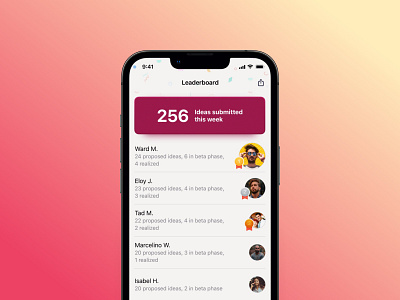 Leaderboard • Daily UI 019 019 app daily ui challenge dailyui dailyui 019 dailyui019 ios ui ui design