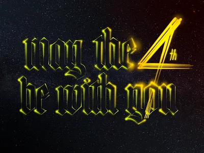 Star Wars Day calligraphy letras lettering letters lucasfilm may the 4th br with you neon neon letters procreate star wars star wars day starwars texture universe