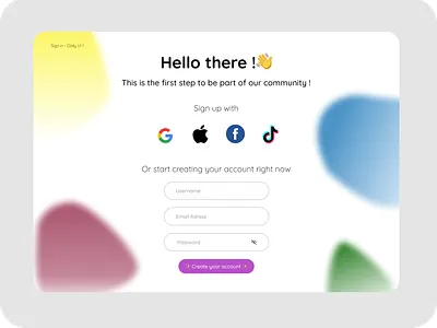 Sign Up Page ui