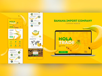 Website for a banana importer company banana branding company design graphic design illustration logo site studio typography ui ux vector web