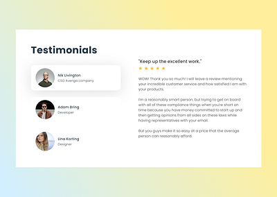 Testimonials typography ui ux