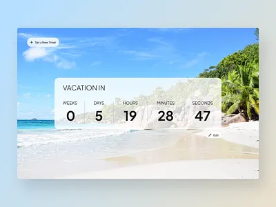 Daily UI 014 - Countdown Timer countdown customisation daily challenge daily ui 014 dailyui day 014 day 14 design desktop image photo simple design timer ui ui challenge ui design vacation