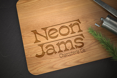 Neon Jams - Wooden Board design graphic design logo typography