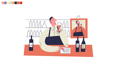 Wine Tasting VII branding cristianne fritsch design digital art digital illustration digital painting illustration mixed media wine illustration