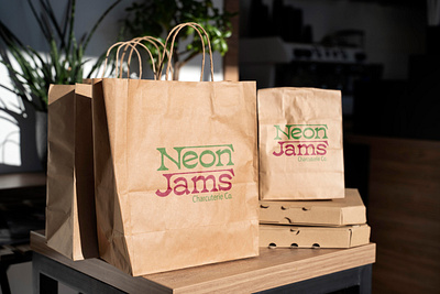 Neon Jams - To Go Bags branding design graphic design logo typography