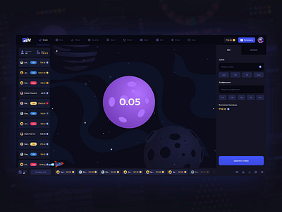 WinWin - Online Casino /// Games animation card game casino crash crypto dark ui dashboad gambling game gaming graphic design illustration motion graphics nft rocket roulette slots ui ux wheel