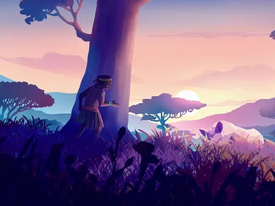 Curiosity Takes You Places art cartoon digital digital art graphic graphic design graphicartist illustration illustrator landscape nft painting procreate rhino savannah