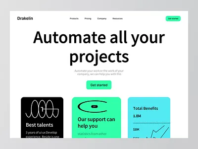 Project Management Landing Page agency automate batix clean design homepage landing page management app managment minimal project project management projects task task manager ui ui ux web web design web site