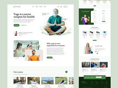 Online Yoga Training - Website cardio crossfit exercise fitness gym health landing page meditation minimal design muscle personal trainer sports training ui design uiux web website weight loss workout yoga