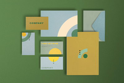 Retro Corporate Stationery | Branding Mockups in Flat Lay brand identity branding business branding business card business card mockup corporate identity digital art graphic design green layout logo mockup office stationery photoshop poster poster design professional psd retro small business