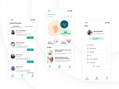 Mother Pregnancy Control Application application design health mobile pregnancy ui ux