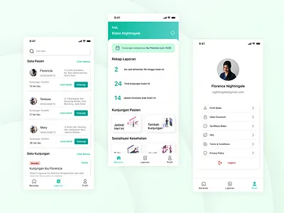 Midwife Application application design health midwife mobile ui ux