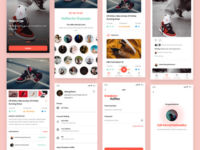Shoes Raffle Mobile Apps mobile mobile apps raffle screen shoes ui design