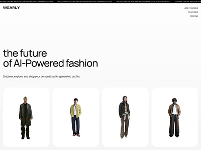 Wearly - WWW ai app branding clean design fashion illustration landing logo minimal mobile outfit page platform ui ux