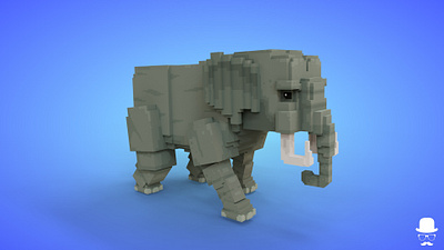 Voxel African Animals - Elephant - Game Asset 3d 3d model african animal animals pack animated cartoon elephant fantasy game asset isometric low poly lowpoly savanah voxedit voxel art voxels