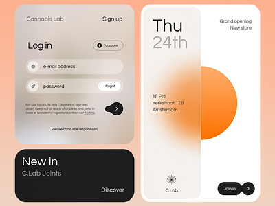 Modern Cannabis Lab Platform cannabis cannabis industry creative layout e commerce elegant interface event page lab lab platform layout login screen paltform design product discovery typography typography focus ui design ux design ux ui web web platform
