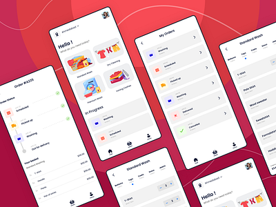 Alba - Laundry App Design app design application clothes dry cleaning laundry laundry app mobile app ui ui design uiux wash