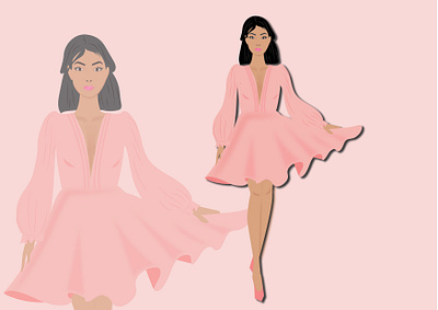 Pinkish adobe illustrator artist digitalart digitalartist fashion fashion illustrations fashionartist fashiondesign fashiondesigner graphic design illustration illustrator partywear pinkdress pinkish work working space