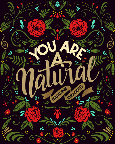 Imagine Dragons "Natural" Artwork single branding design graphic design handmade illustration lettering typography
