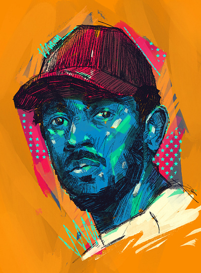 Kendrick Lamar faces illustrated portrait illustration illustrator kendrick lamar people portrait portrait illustration procreate portraits rap music rapper rappers