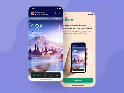 Weather App app design application brading dashboard design home home page login logo mobile app mobile ui onboarding signup totorial screen ui ui ux ux weather weather app website