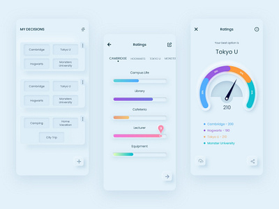 Decisions App app design graphic design illustration minimal ui ux vector