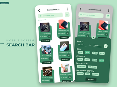 Search DailyUI022 app design daily ui 022 daily ui 22 daily ui challenge filter bar mobile app design mobile app ui design mobile ui design product app design search search bar search filter ui
