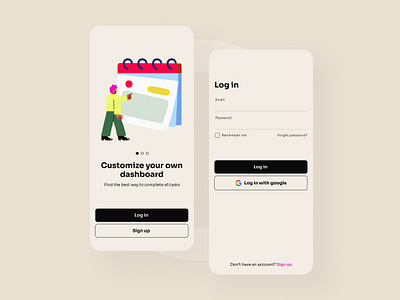 Task Apps UI Design app blush design figma illustration indonesia log in minimal mobile app onboarding password sign in simple task trend trending ui uiux user interface ux