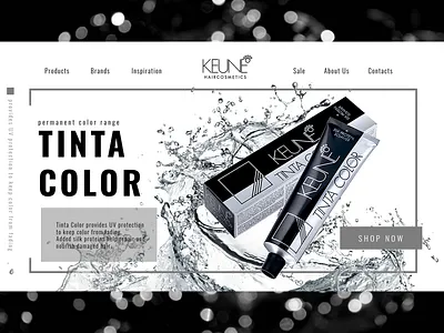 Haircosmetics Website HomePage concept concept cosmetics design haircosmetics homepage inspiration makeup splash water webpage website