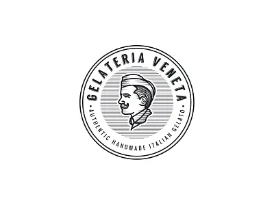Gelateria Veneta Logo brand branding design gelato handmade iceman italia logo man typography vector