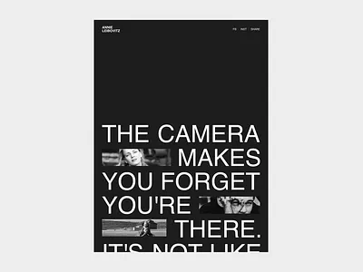 Annie Leibovitz - Website concept (tablet) adaptive annie leibovitz composition composition ideas design graphic design home screen main page typography ui
