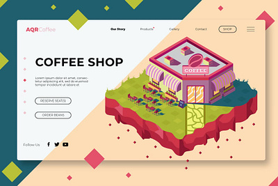 Coffee Shop - Banner & Landing Page app banner branding coffee shop design development graphic design icon illustration landing landing page motion graphics page recipe ui ui design ux ux design web development website