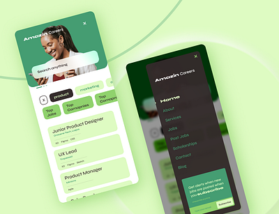 Interface Design for Amazin Careers interface minimal ui