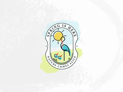 Spring is here badge dribbbleweeklywarmup nature spring