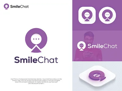 Smile Chat logo and icon brand brand design brand identity branding branding design design icon illustration l logo logo design logodesign