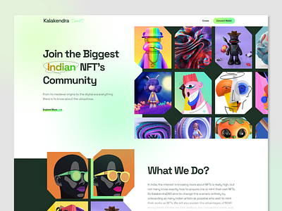 Kalakendra DAO Indian NFT Community Website Design branding crypto cryptoart cryptocurrency currency currency website design indian nft kalakendra dao money nft nft art nft landing page nft page nft website ui website