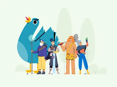 Fantasy Squad - Characters Design 2d character character design digital digital art digital illustration fantasy flat flat art flat illustration illustration magic vector vector art vector illustration