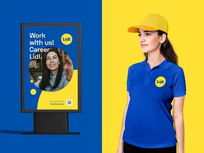 Lidl - Redesign Concept add blue brand branding branding logo citylight concept logo conceptual logo creative logo design lidl logo logotype market minimal rebranding reklama tshirt vector yellow