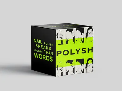 Polysh - Nail polish brand - Packaging design #1 bold box packaging branding cosmetics branding design graphic design illustration logo logo design ideas nail polish packaging passion project typography vector