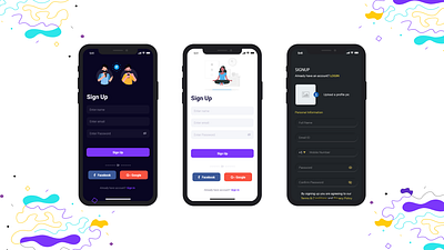 Signup_DailyUi_Task_#01_Day#Daily UI 01 dailyui design graphic design neomorphism signup task ui