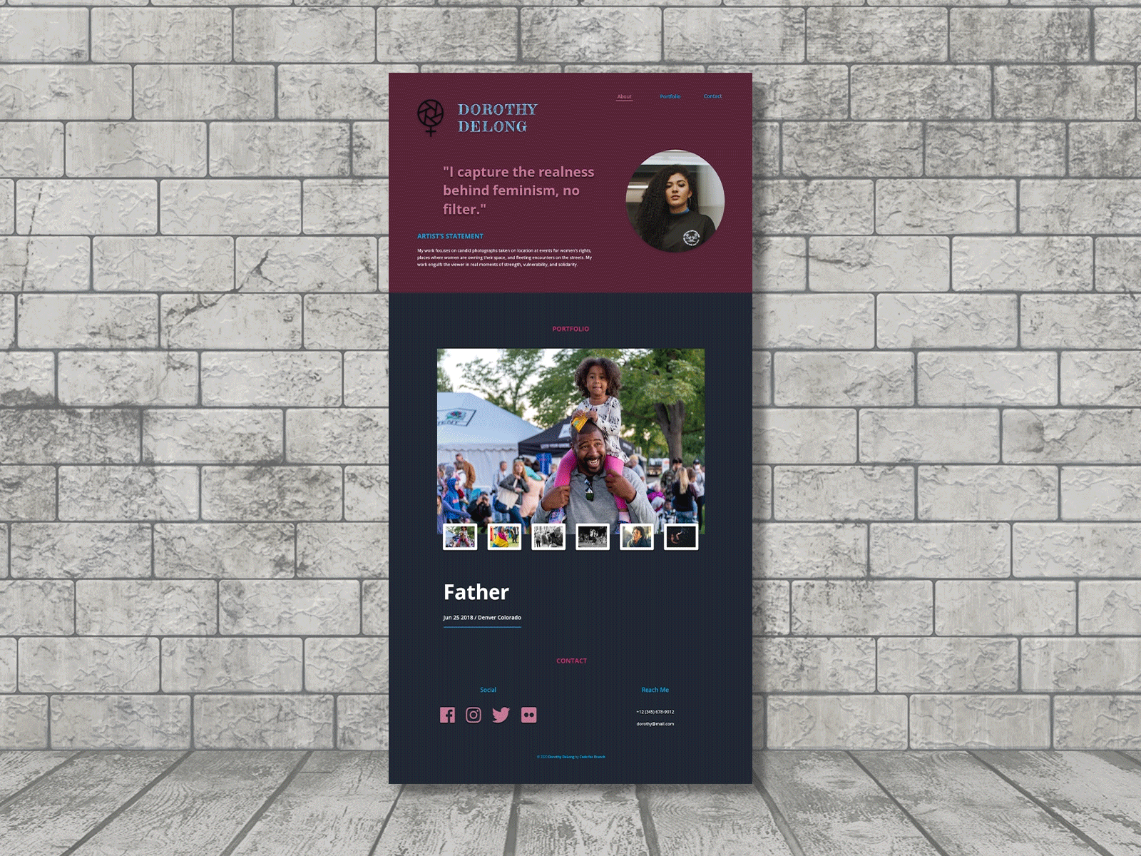 Dorothy DeLong Portfolio adobe xd dark ui minimal portfolio web design