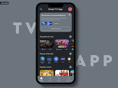 TV App DailyUI 025 app design branding daily ui challenge daily ui inspiration dailyui 025 mobile app design mobile app ui design mobile ui design product app design smart tv app smart tv remote tv app tv remote ui