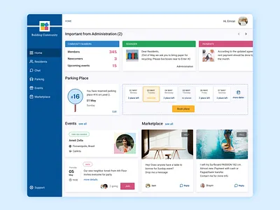 Dashboard for Building Community community dashboard design concept logo ui user experience visual design
