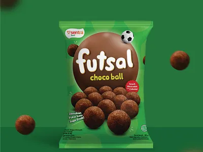 Futsal - Choco Ball Snack Packaging Design design graphic design illustration label design packaging design product design product packaging product packaging design vector