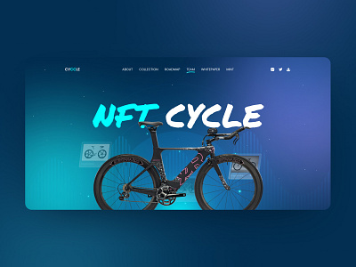 NFT landing ape bike bitcoin blockchain btc crypto crypto art cryptocurrency cycle eth ethereum exchange landing mint nft opensea token trading uiux webdesign
