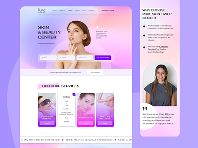 Skin and Beaty center beaty clinic skin ui web design