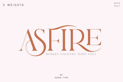 Asfire – Elegant Ligature Serif Font branding design graphic design logo social type typeface typogaphy