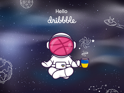 Hello, Dribbble! 🚀 branding cosmos design graphic design hello hellodribbble illustration logo productdesign ui ukraine uxui webdesign website